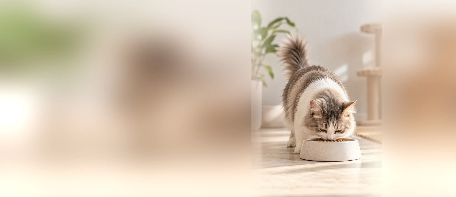 Gato comiendo en su comedero CopiPets