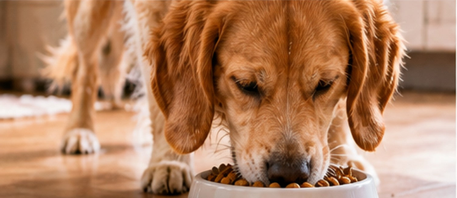 Perro comiendo en su comedero CopiPets